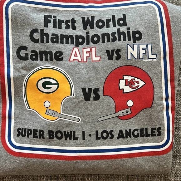 NWT Mitchell & Ness NFL Multi Team Crew Super Bowl Logo Sweatshirt gray - Picture 9 of 11